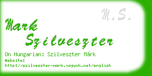 mark szilveszter business card