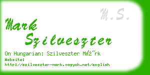 mark szilveszter business card